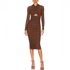 Bardot Brown Midi Dress